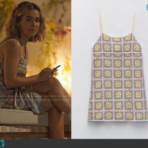 Zara Crochet Granny Square Dress (Seen on White Lotus)